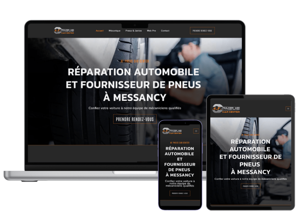 Site Web du garage Afpneu à Messancy Belgique - Création par Votre Expert Marketing Longwy - responsive iPhone iPad Mac